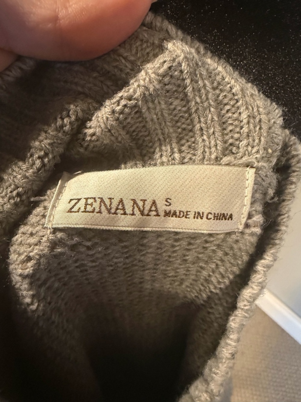 Zenana Gray Turtleneck Sweater Dress Size S NWOT Cozy Knit - Picture 2 of 5